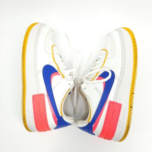 Nike Air Force 1 Low Shadow Shoes Womens Size 9 White Crimson CI0919-105 - Picture 7 of 9